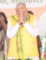 MOTIHARI, INDIA - MAY 21: Prime Minister Narendra Modi during an election meeting for Lok Sabha elections on May 21, 2024 in Motihari, India. (Photo by Santosh Kumar/Hindustan Times