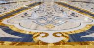 Floor pattern in the main hall, Qasr Al Watan, Presidential Palace, interior view, Abu Dhabi, United Arab Emirates