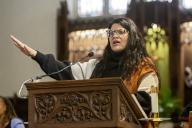 Detroit, Michigan USA, 15 January 2024, Congresswoman Rashida Tlaib was a featured speaker at the Martin Luther King Day rally for jobs, peace and justice at St. Matthew