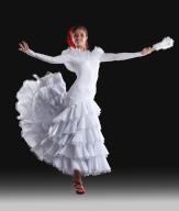 Beautiful Young dancer show white oriental flamenco