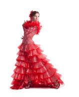 One woman gipsy flamenco dancer on studio