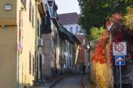 Alleys in the old town Berggasse, Arnstadt, Thuringia, Germany