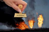 Burning natural gas in Russia, gas is flared, Ukraine, Russia, war, stamp, wooden stamp, embagro, oil embargo, oil embargo, gas embargo- gas embargo, Russia, Russia
