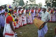 Tribal dance, Bhumij tribespeople, festival, West Bengal, India