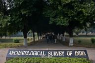 Entrance, archeological site, Nalanda, Bihar, India
