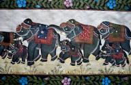 Miniature painting, elephant, textile, traditional art, India