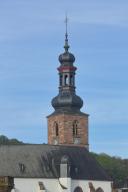 Tower of the baroque castle church, Saarbrücken, Saarland, Germany