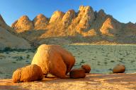 The Spitzkoppe in the evening sun, Spitzkoppe, Namibia