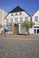 Swan pharmacy in the city centre of Husum, Nordfriesland district, Schleswig-Holstein, Germany