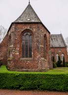 Protestant Reformed St Georges Church, east façade, in the small town of Weener, district of Leer, Rheiderland, East Frisia, Lower Saxony, Germany