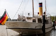 Historic steamship Prinz Heinrich in the museum harbour, town of Leer, East Frisia, Lower Saxony, Germany