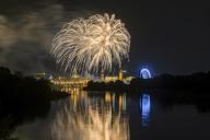Fireworks for the carnival in Dresden, Dresden, Saxony, Germany