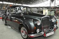 Black Bentley classic car in a hall with shiny chrome details, Stuttgart Messe, Stuttgart, Baden-Württemberg, Germany