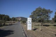 Monfragüe National Park sign, Extremadura, Castilla La Mancha, Spain