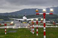 Swiss aeroplane landing, Zurich Kloten, Switzerland