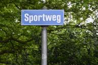 Street sign Sportweg, Funny, Symbol picture