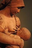 Sculpture Mother and Child (detail) by the artist Aimé-Jules Dalou (1838-1902), Victoria & Albert Museum, 1-5 Exhibition Rd, London, England, Great