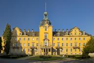 Front view of Bückeburg Castle, ancestral seat of the House of Schaumburg-Lippe, Bückeburg, Lower Saxony, Germany