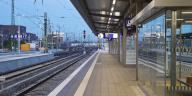 Empty platform in the early morning, Dortmund Central Station, Germany