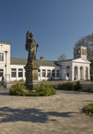 Bückeburg railway station, the station building is a listed cultural monument, Lower Saxony, Germany