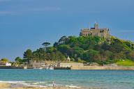 Tidal island with castle, garden and small harbour, Saint Michaels Mount, Penzance, Cornwall, Great