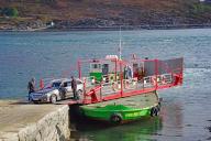 Small car ferry, the only swing ferry in Great Britain, Isle of Skye, Scotland, Great