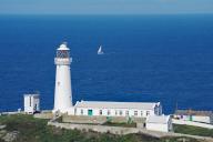 The South Stack Lighthouse and a sailing boat, Stevenson family, Holyhead, Wales, Great