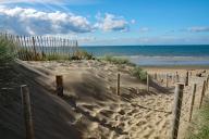 Sandy beach path leading to a sandy beach, Wales, Great