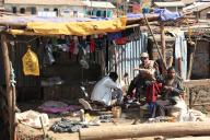 In the highlands of Abyssinia, in the Semien Mountains, Semien Mountains, village of Debark, street scene, market stall, Ethiopia