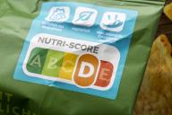 NUTRI-SCORE label on packaging, nutrition labelling system, food traffic light, Baden-Württemberg, Germany