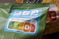 NUTRI-SCORE label on packaging, nutrition labelling system, food traffic light, Baden-Württemberg, Germany