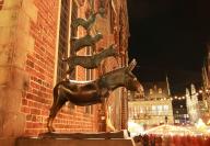 Monument of ass, dog, cat and cock in Bremen at