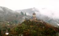 Castle in the mountains in the