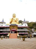 Golden buddha in dambulla, sri