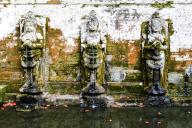 Fountain in ancient balinese temple, bali