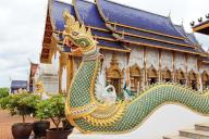 Naga in front of buddhist temple in