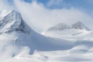Winter landscape in the Stuor Reaiddavaggi valley, Kebnekaisefjaell, Norrbotten, Lapland, Sweden, March 2014