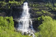 Waterfall, Fortundalen (Fortunsdalen), Luster, Sogn og Fjordane Fylke, Norway, May 2012
