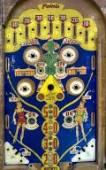 Close up of weathered vintage pinball