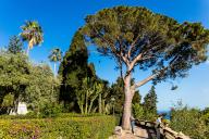Public garden - Villa Comunale, Taormina on a rocky terrace on the slope of Monte Tauro, Taormina, Sicily, Italy