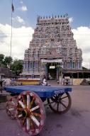 Nageswara Vaishanavite temple Rajagopuram the main gateway in Kumbakonam, Tamil Nadu, India