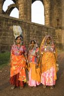 Lambadi women Bara Kaman in Bijapur, Karnataka, South India, India