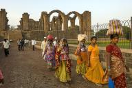 Tourists in Bara Kaman Bijapur, Karnataka, South India, India