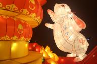 On the fifth day of the Lunar New Year, the lanterns of the Spring Festival in the Year of the Rabbit light up brightly in Qingxi Town, Dongguan City, south China\'s Guangdong Province, 26 January, 2023