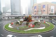 Spring Festival decorations on road create a festive atmosphere in Shanghai, China, 30 January, 2024