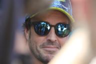 MIAMI GARDENS, FL - MAY 02: Aston Martin Aramco F1 Team driver Fernando Alonso #14 of Spain is being interviewed during media day for the Crypto.com Miami Grand Prix on May 2, 2024 at Miami International Autodrome in Miami Gardens, FL. (Photo by Jeff Robinson\/Icon Sportswire
