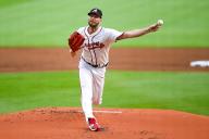 ATLANTA, GA Ã MAY 08: Atlanta pitcher Chris Sale (51) pitches during the MLB game between the Boston Red Sox and the Atlanta Braves on May 8th, 2024 at Truist Park in Atlanta, GA. (Photo by Rich von Biberstein\/Icon Sportswire