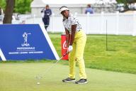 CLIFTON, NJ - MAY 09: Fifteen-year-old amateur golfer Ashley Shaw makes her LPGA Tour debut at the 10th Tee of the LPGA Cognizant Founders Cup on May 9, 2024 at Upper Montclair Country Club in Clifton, New Jersey. (Photo by Rich Graessle/Icon Sportswire