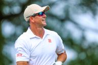 CHARLOTTE, NC - MAY 10: Adam Scott tees off on the second hole during the second round of Wells Fargo Championship at Quail Hollow Club on May 10, 2024 in Charlotte, North Carolina. (Photo by David Jensen/Icon Sportswire