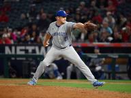 ANAHEIM, CA - MAY 10: Kansas City Royals pitcher Tyler Duffey (21) pitching during an MLB baseball game against the Los Angeles Angels played on May 10, 2024 at Angel Stadium in Anaheim, CA. (Photo by John Cordes/Icon Sportswire